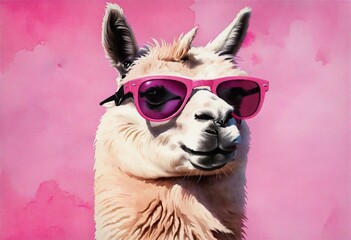 Fototapeta premium Funky Llama: A Pop Art Animal Portrait