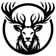 Silueta elegante de cabeza de ciervo