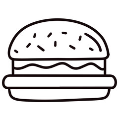 Burger food coloring page printable for kids