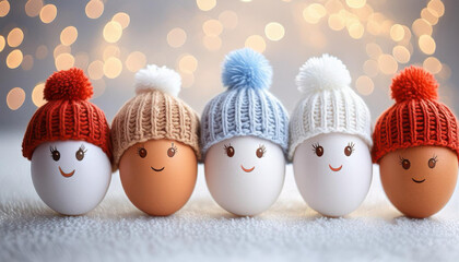 eggs and christmas balls