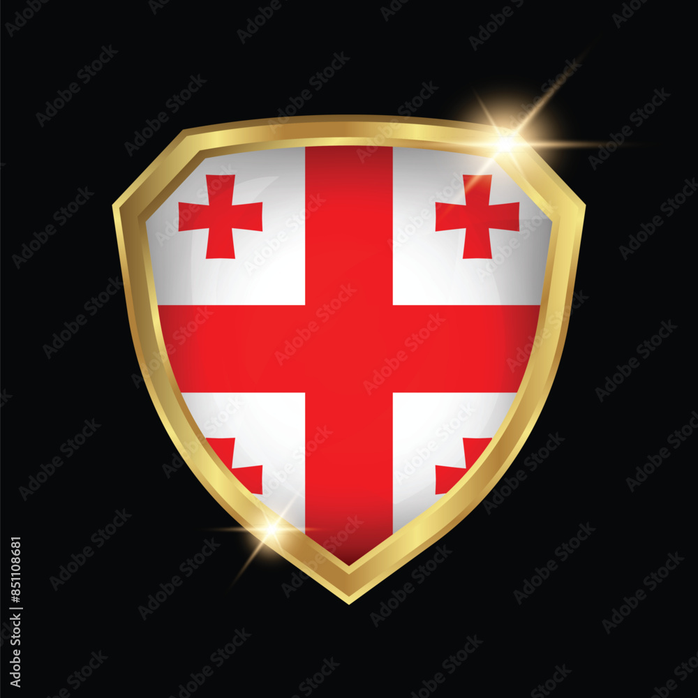 Wall mural georgia flag golden shield logo