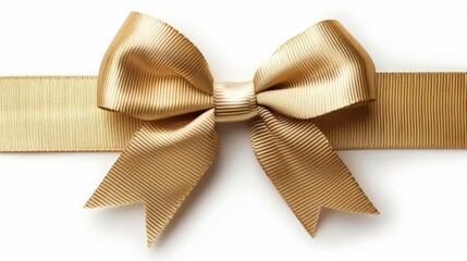 A gold ribbon bow is shown in the image