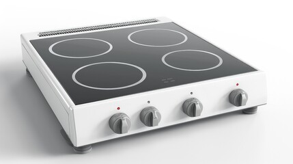 Obraz premium Electric hob isolated on white.