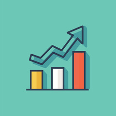 Graph chart economic icon. Money business increase design.