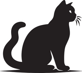 Cat Head Face Silhouette vector illustration
