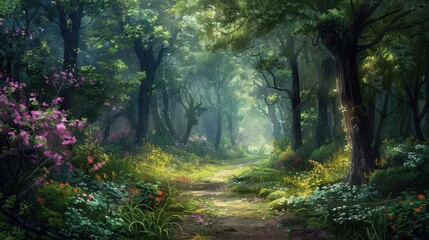 Fototapeta premium Beauty of nature can be witnessed in the path through the trees of the forest