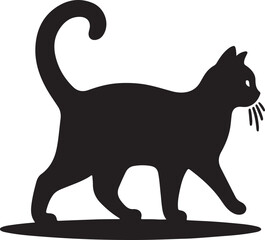 Cat Head Face Silhouette vector illustration