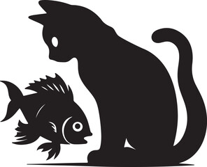 Cat Head Face Silhouette vector illustration