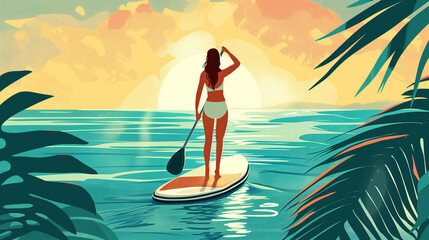 balade en paddle au couch&eacute; du soleil