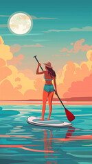 balade en paddle au couch&eacute; du soleil