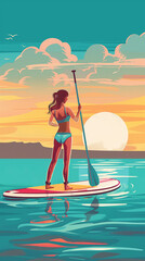 balade en paddle au couch&eacute; du soleil