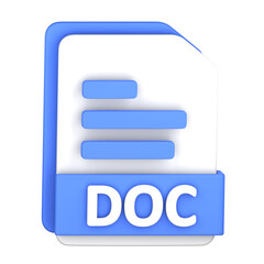 DOC File 3D Illustration for uiux, web, app, presentation, etc