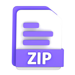 ZIP File 3D Illustration for uiux, web, app, presentation, etc