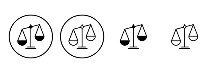 Scales icon set . Law scale icon. Justice sign