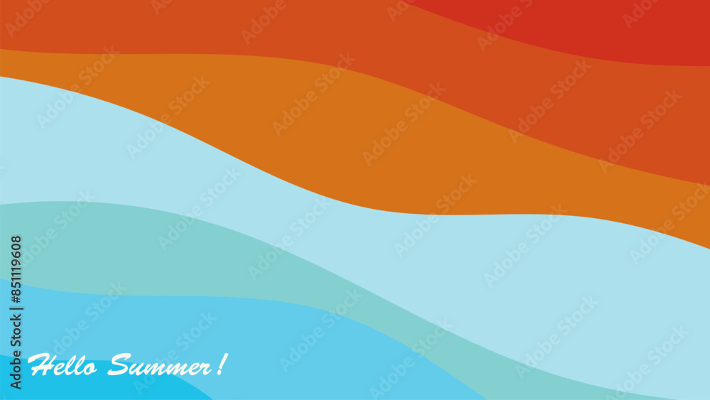 Poster abstract background design with summer color theme, with wavy patterns,abstract summer wave backgrou