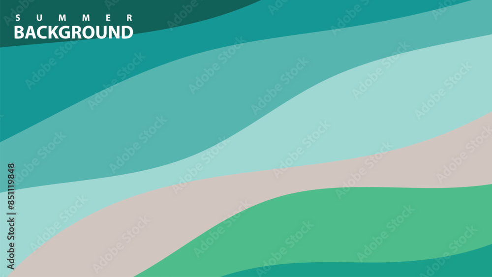Poster abstract background design with summer color theme, with wavy patterns,abstract summer wave backgrou