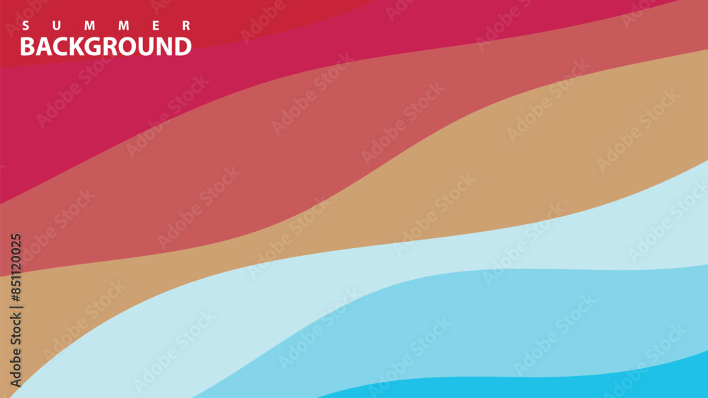 Poster abstract background design with summer color theme, with wavy patterns,abstract summer wave backgrou