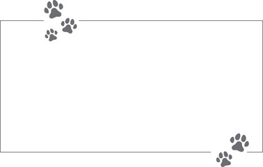 Obraz premium Dog Paw frames, Black Dog Paw silhouettes