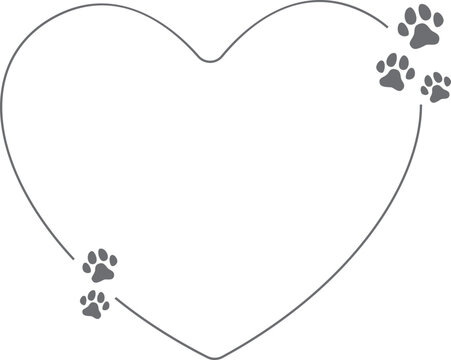 Dog Paw frames, Black Dog Paw silhouettes