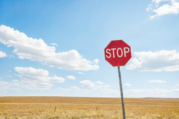 Stop Sign in a Field