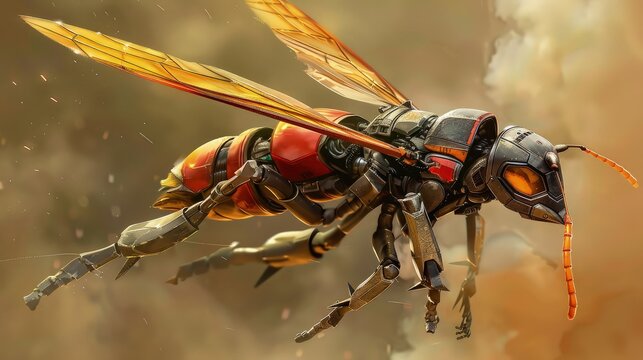 Wasp attack side view