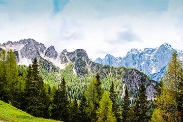 Monte Lussari, Italy, Tarvisio - Panoramic view of the Alps mountains