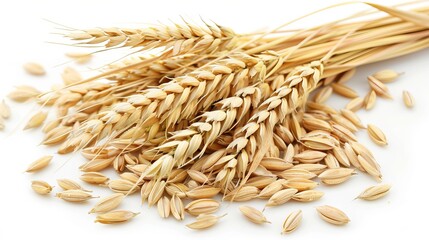 Barley solid isolated white background. isolated on a solid white background. Illustrations