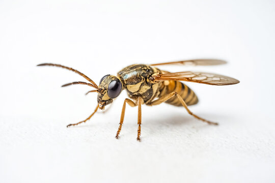 Macro shot of a yellow jacket wasp