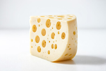Close-up of a piece of Swiss cheese