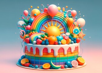 GeneConfectionery artistry, Fantasy food concept, Pastel colors, Playful design elements, Sugar rush theme,rated Image