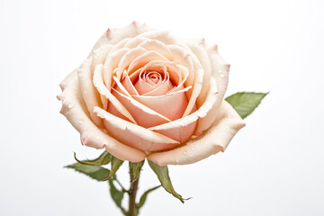 Delicate Peach Rose with Dew Drops