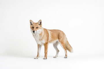 Obraz premium Fox Standing On White Background