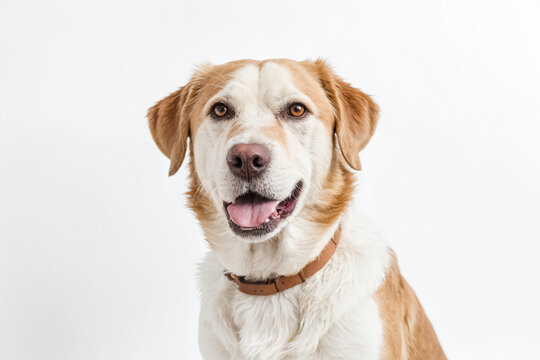 Portrait of a Golden Retriever with Brown Collar