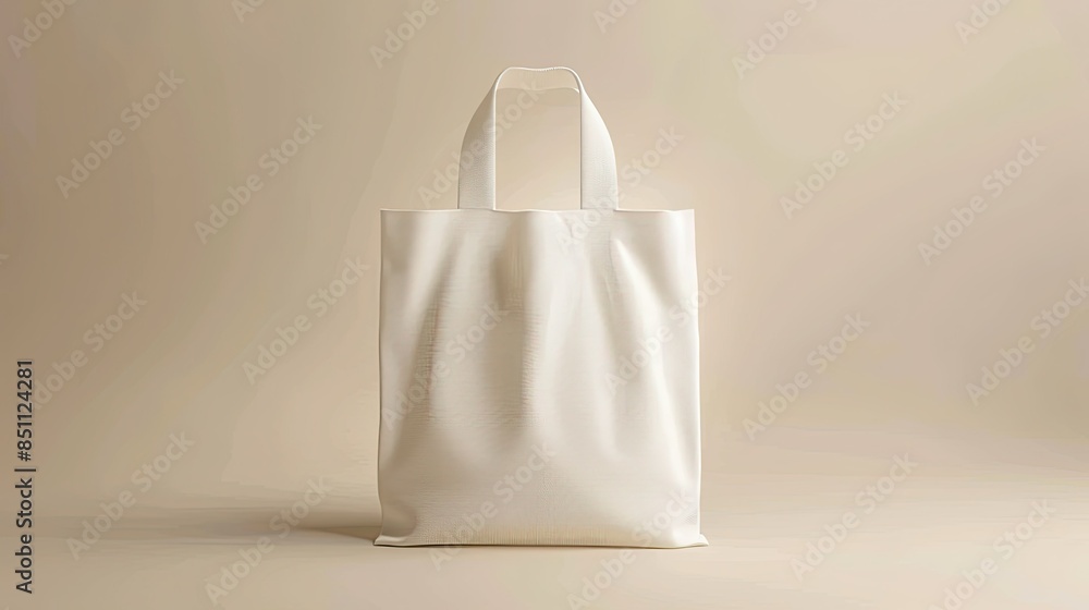 Wall mural White Cotton Tote Bag. Eco-Friendly Beauty with a Minimalist Background