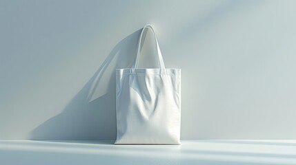 Faux Tote Bag. White Cotton and Minimalist Simplicity