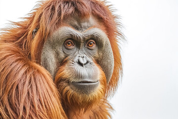 Close-up Portrait of an Orangutan with a Gentle Expression