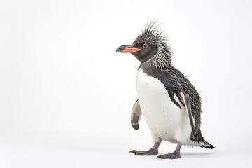 Fototapeta premium Erect-crested penguin on a white background