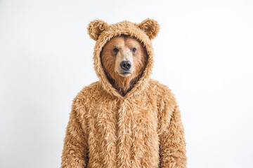 Obraz premium Bear in a Furry Jacket