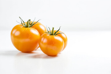 Fresh Yellow Tomatoes Isolated on White Background