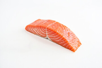 Fresh Salmon Fillet on White Background