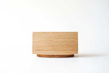 Wooden Block on White Background