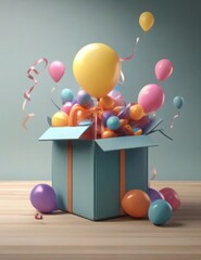 Balloons, Celebration, Gift, Pink, Surprise, Party, Festive, Decoration, Helium balloons, Ribbon