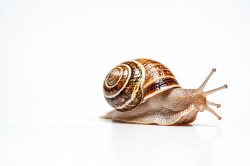 Snail on white background