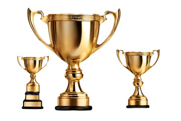 golden trophy on transparent background
