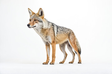 Fototapeta premium Coyote Standing on White Background