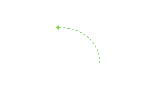 Green Curved dotted arrow | Zigzag arrow stripes design with dotted lines Curve dotted line arrow vector set - Powered by Adobe