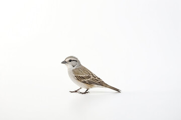 Fototapeta premium Small grey bird on white background