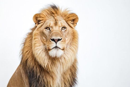 Closeup of Lion with White Background