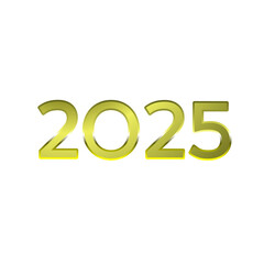 2025 gold numbers on white for graphic design vector illustration