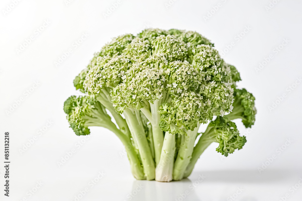 Canvas Prints Fresh Green Broccoli Florets on White Background